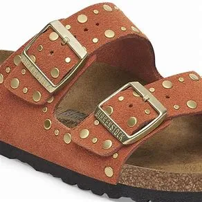 BIRKENSTOCK ARIZONA RIVETS RUST SUEDE