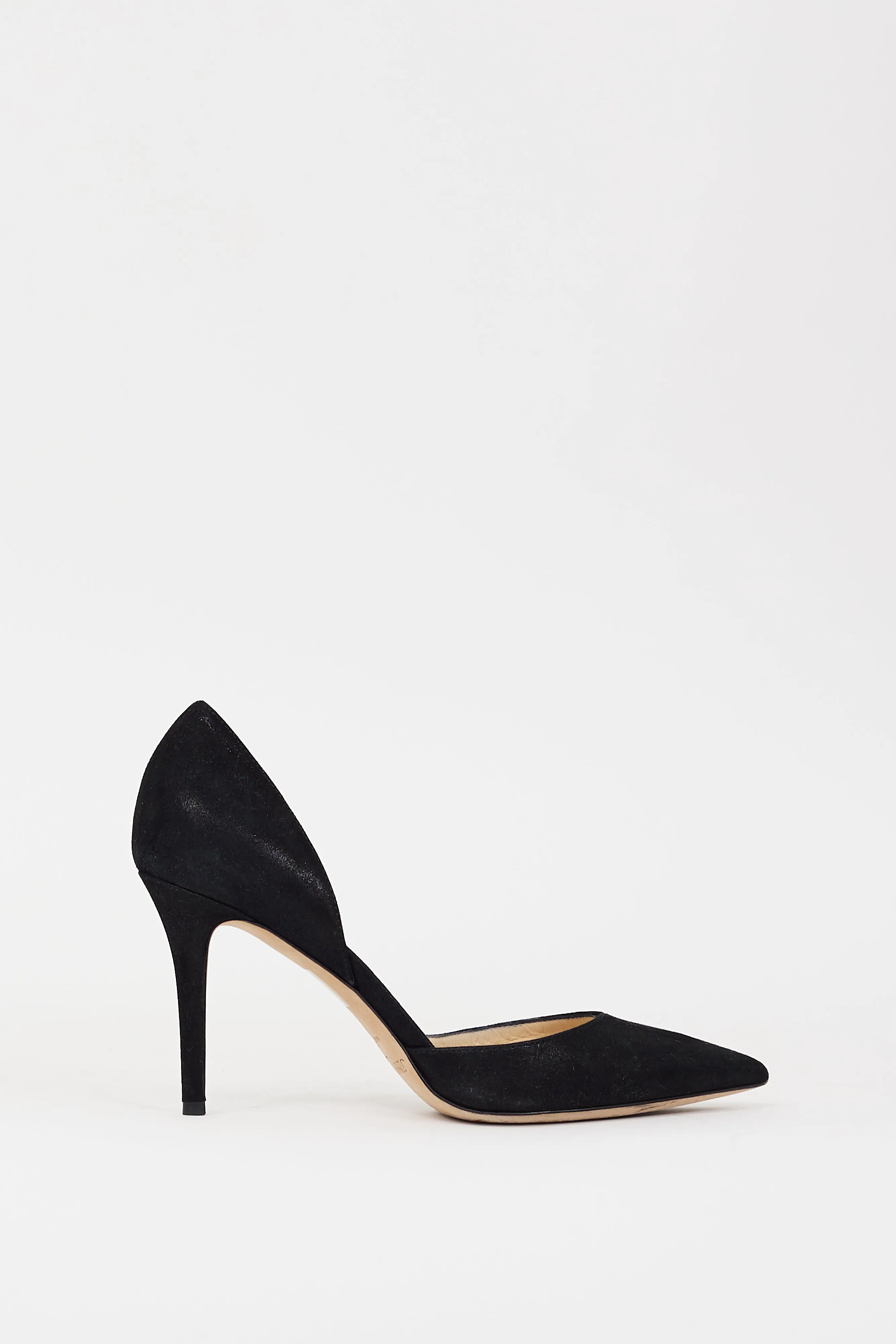Black Shiny Suede Addison D'Orsay Pump