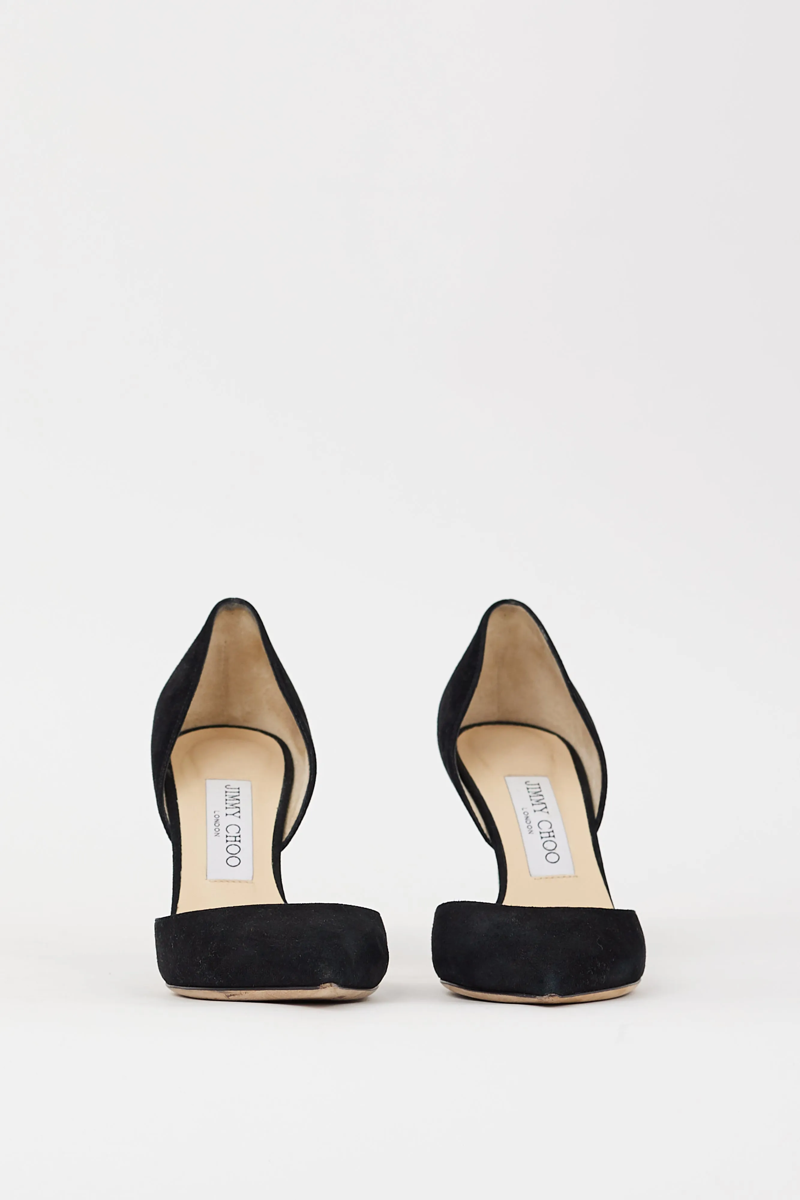 Black Shiny Suede Addison D'Orsay Pump