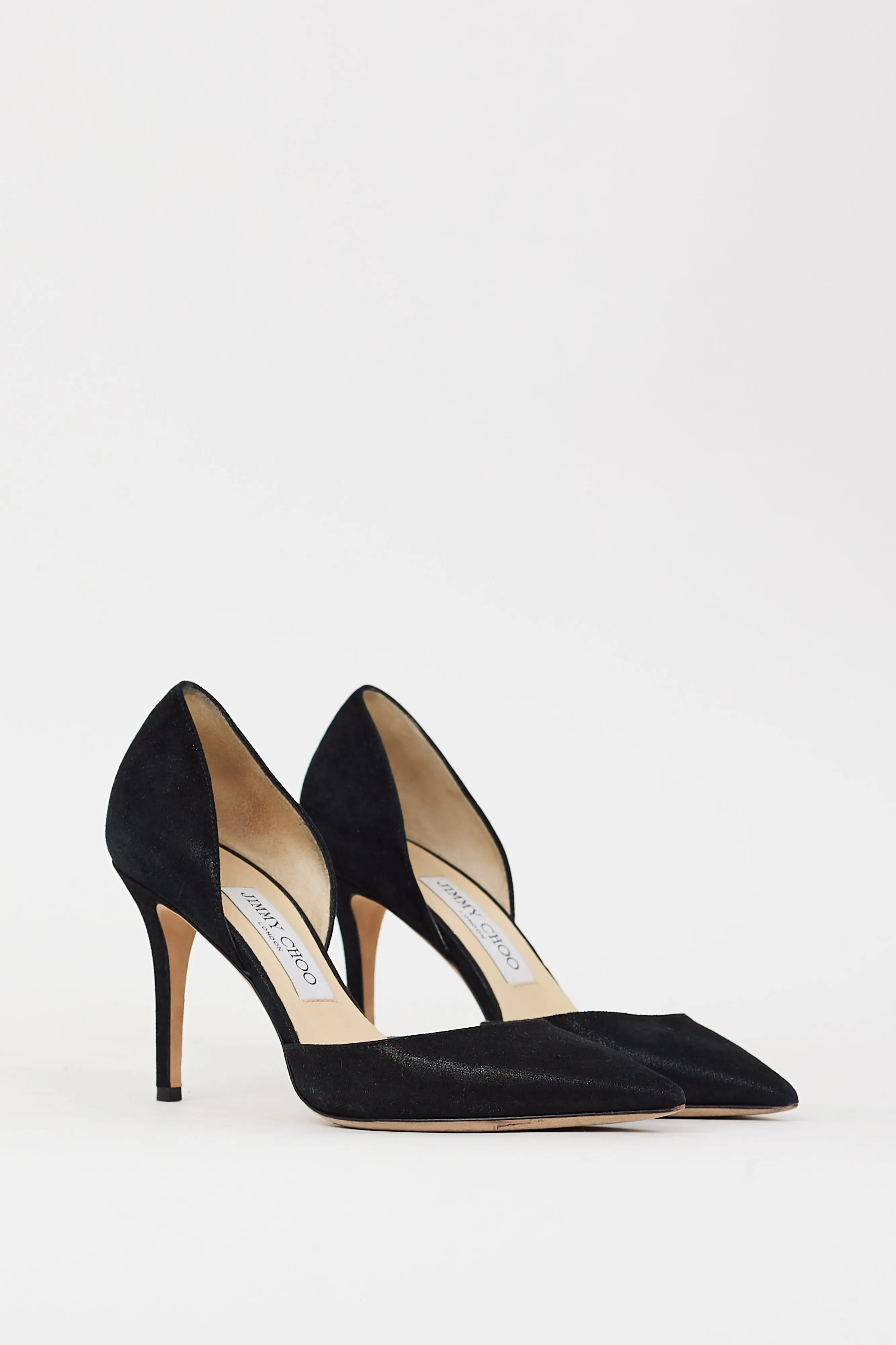 Black Shiny Suede Addison D'Orsay Pump