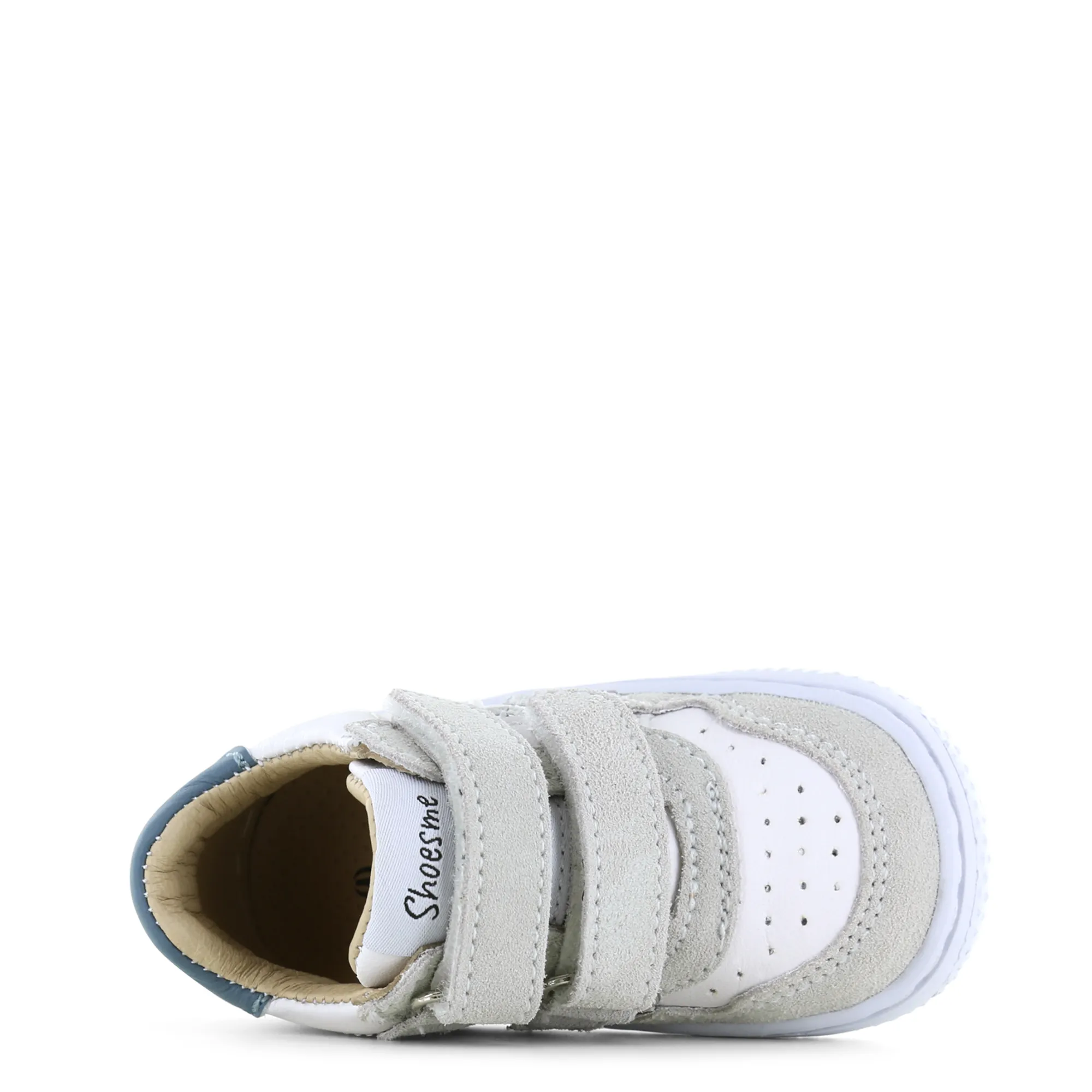 (BN24S015-C) Leather Sneakers Baby-Proof White Jeans Blue