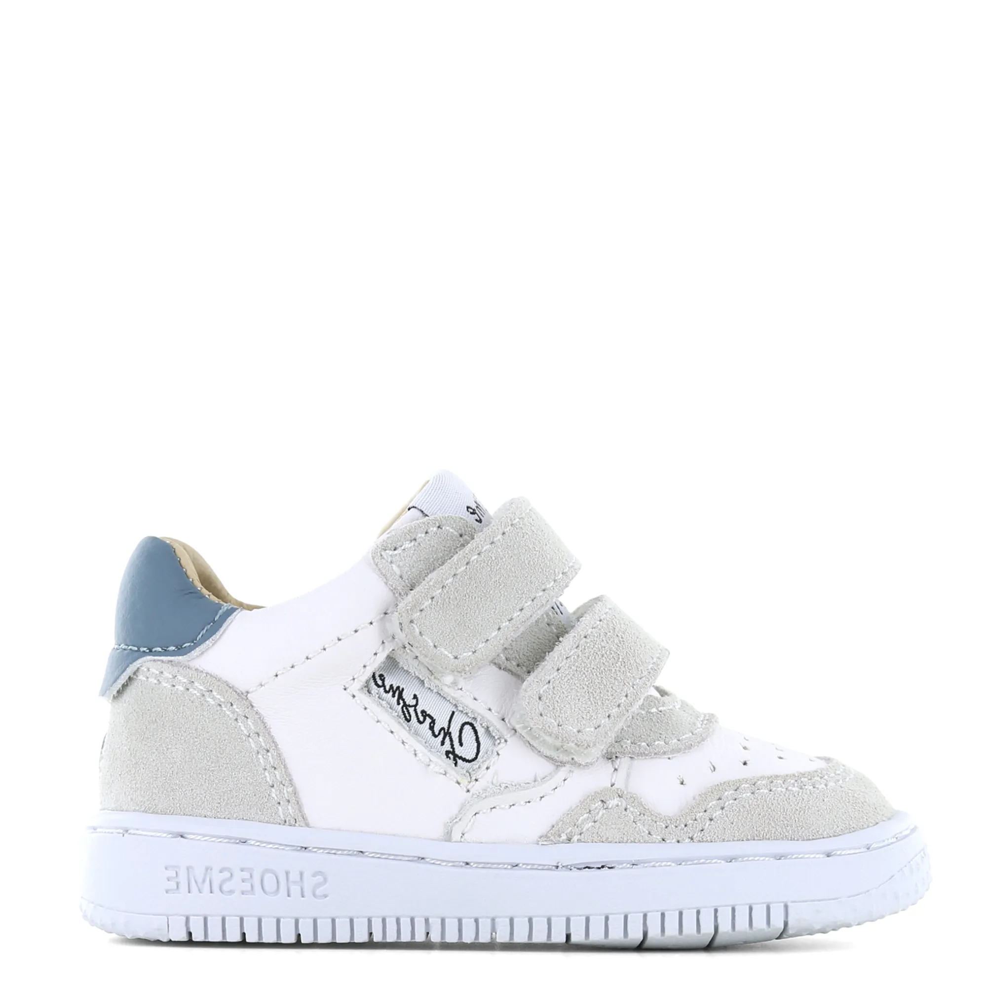 (BN24S015-C) Leather Sneakers Baby-Proof White Jeans Blue