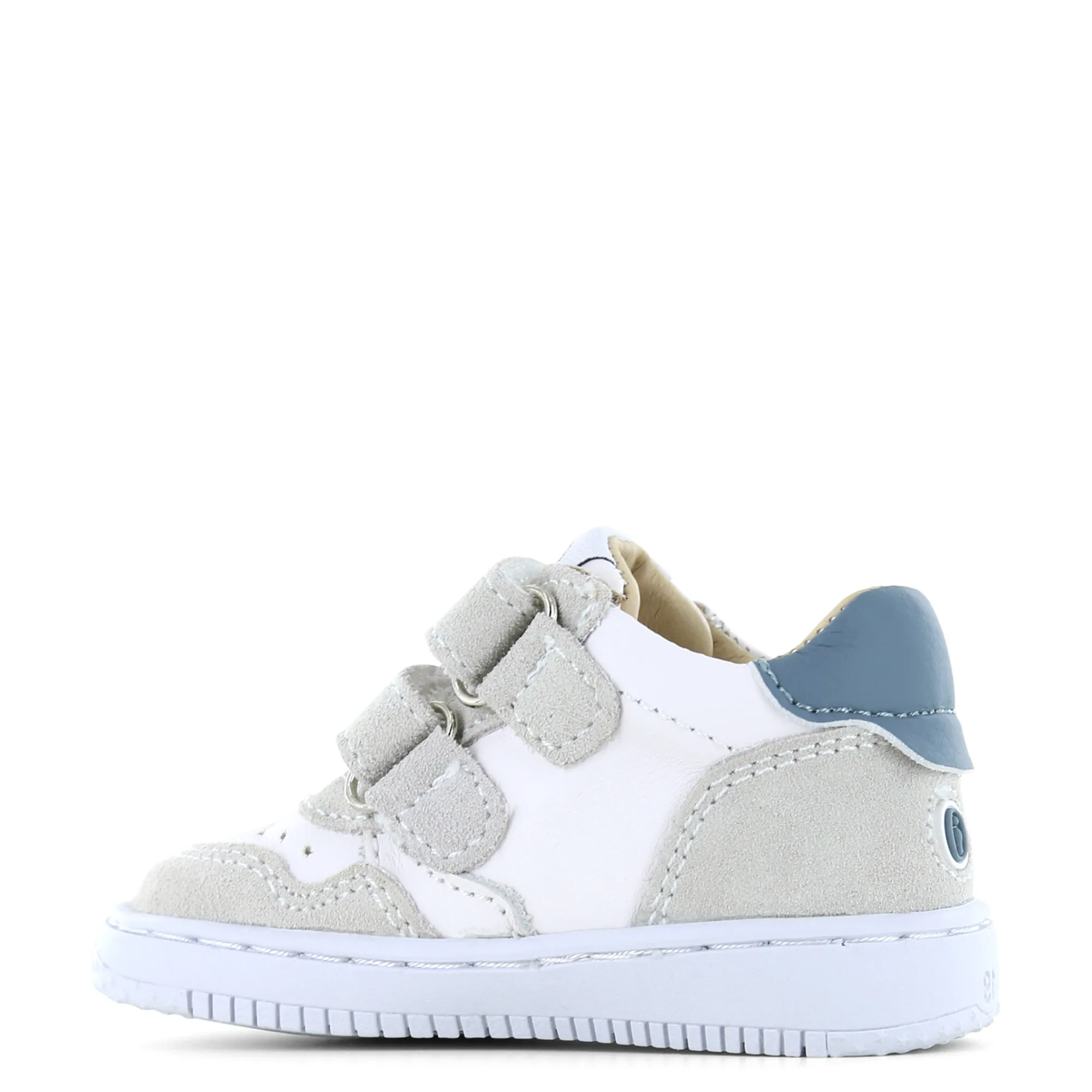 (BN24S015-C) Leather Sneakers Baby-Proof White Jeans Blue