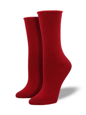 Crimson Relaxed Top Bamboo Socks (Women's)