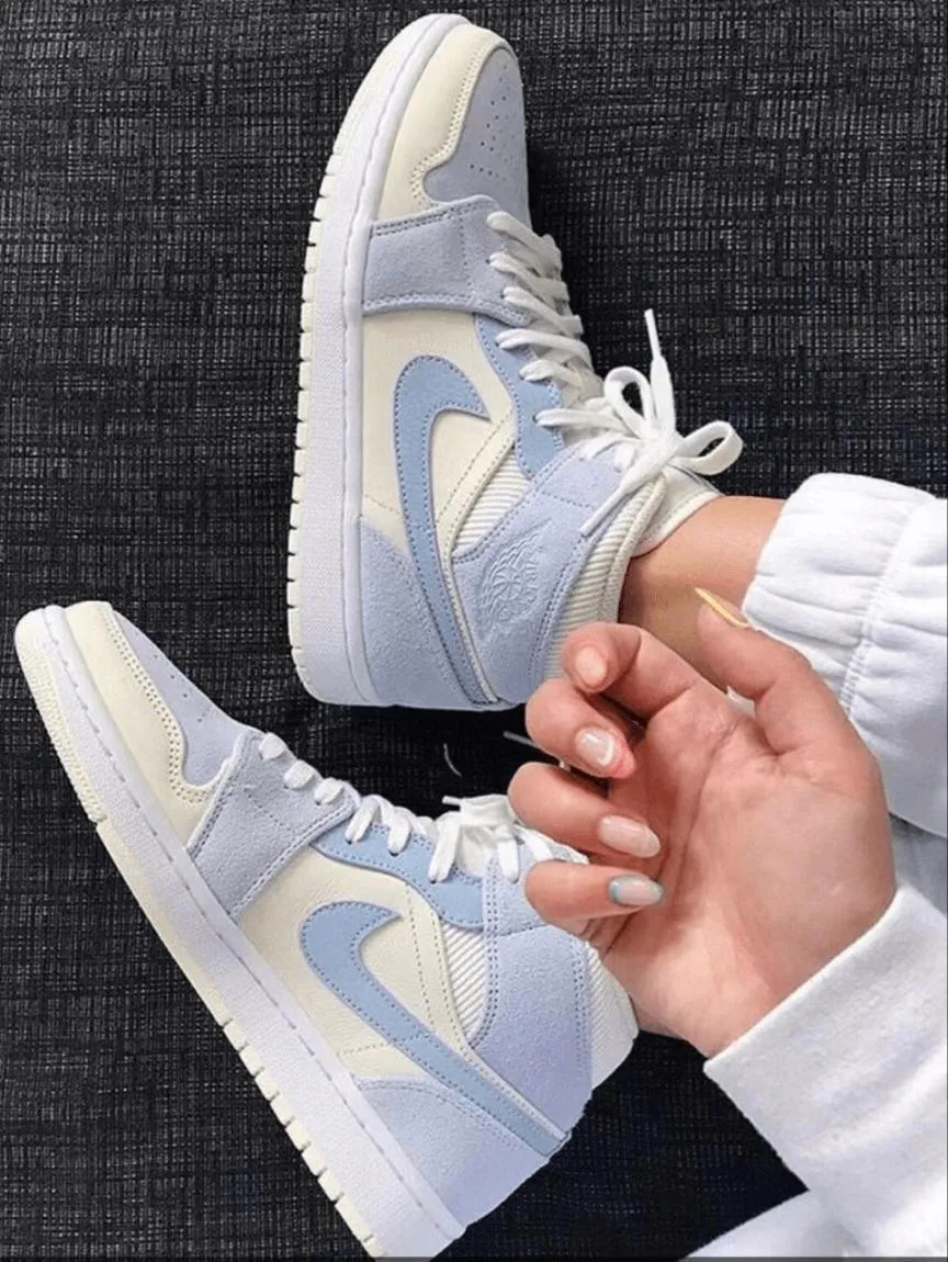 Custom Air Jordan 1 Light Blue Sneakers