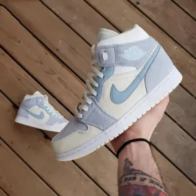 Custom Air Jordan 1 Light Blue Sneakers