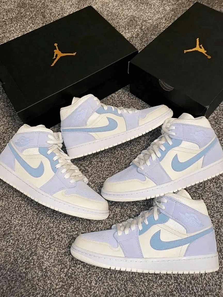 Custom Air Jordan 1 Light Blue Sneakers