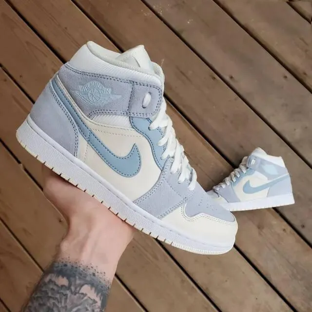 Custom Air Jordan 1 Light Blue Sneakers