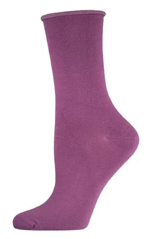 Dusty Violet Relaxed Top Bamboo Socks (Women's)