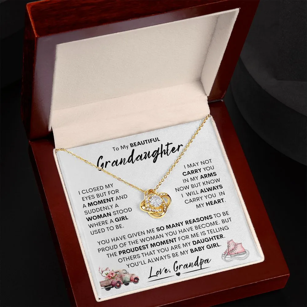 Granddaughter Sneakers (Love Knot Necklace)
