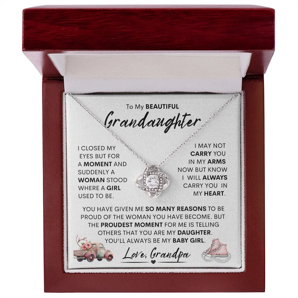 Granddaughter Sneakers (Love Knot Necklace)