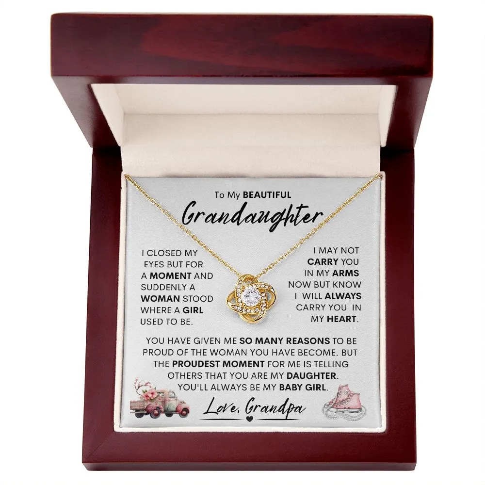 Granddaughter Sneakers (Love Knot Necklace)