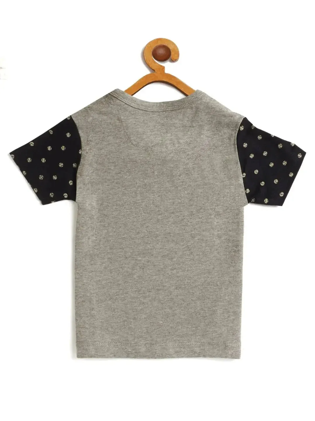 Grey Alphabet Printed Cotton T-shirt