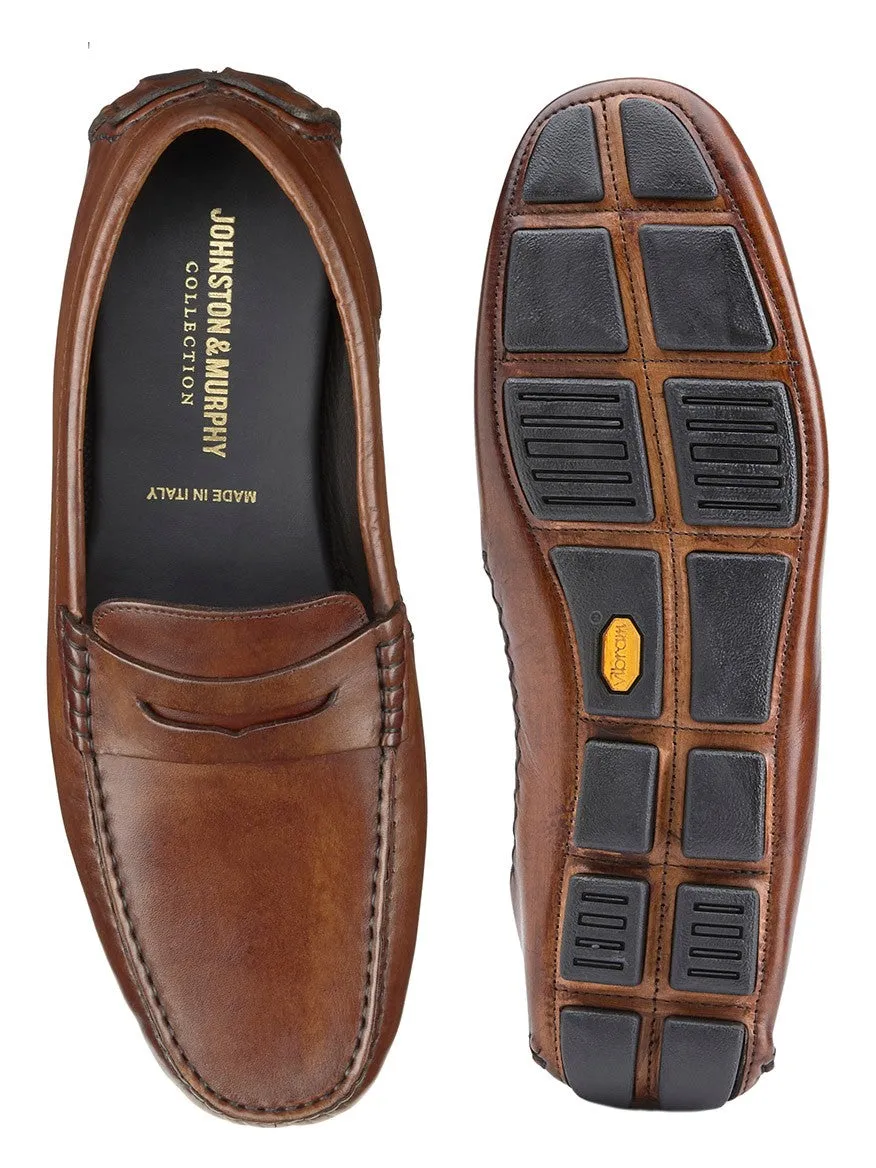 J & M Collection Dayton Penny in Brown Italian Calfskin
