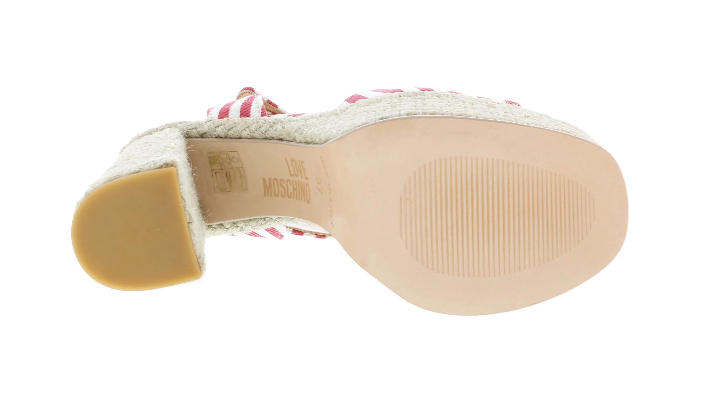 Love Moschino  Striped Platform  Heel Sandal-