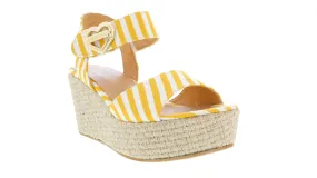 Love Moschino  Striped Wedge Heel Sandal-